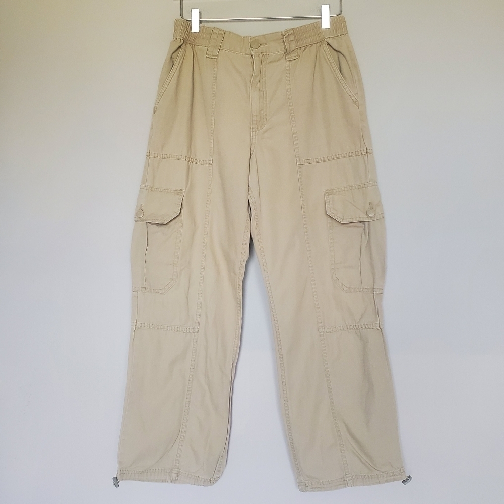 Aerospastale Tan Cotton Wide Leg Convertable Cargo Pants Gorpcore Utility Y2K M